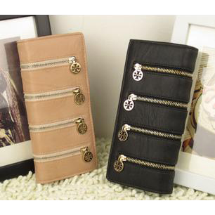 Glamour Yellow Zipper Rectangle Leather Wallet