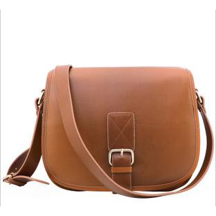 Elegant Cowhide Dark Brown Zipper Closure Cross-Body Bags