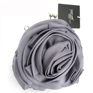 Rose Flower Style Satin Ladies' Clutch Handbag