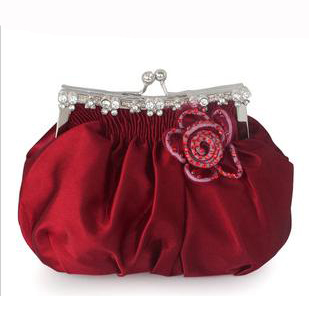 Elegant Silk Flower Bridal and Ladies' Clutch Handbag