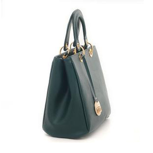 With A Button Blue Leather Briefcases