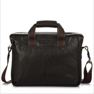 Dark Brown Square Shape Leather Briefcases