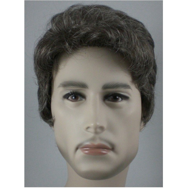 Short Gray French Curl Wavy Wigs for Men