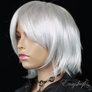 W233 Short Silver White Bleach Cosplay Wig