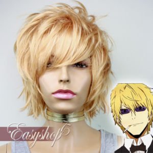 DuRaRaRa Shizuo Blonde Gold Anime Cosplay Wigs W244