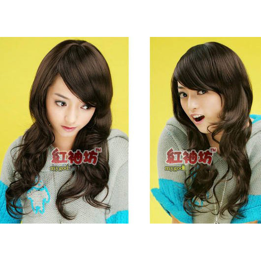 Long Curly Dark Brown Lace Front Synthetic Wig New Style LW026