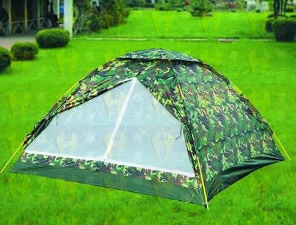 Green Two Layers House Shape Camping & Hiking Tent