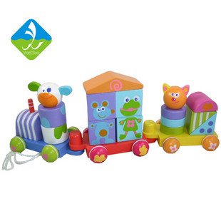 Free Shipping Kid's Wooden Blocks Boikido Wooden Shapes Train, Wooden Toys