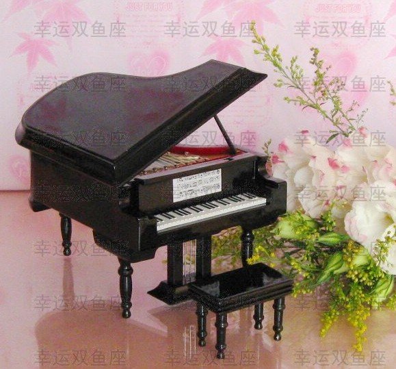 Wooden Musical Instruments Piano Model Grand Piano Music Box Mother's Day Gifts 14 cm
