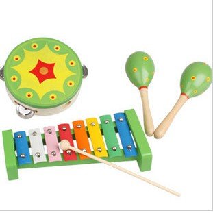 Music Intelligent Enlightenment The Tambourine Children Spend Sand Hammer Wooden Toy