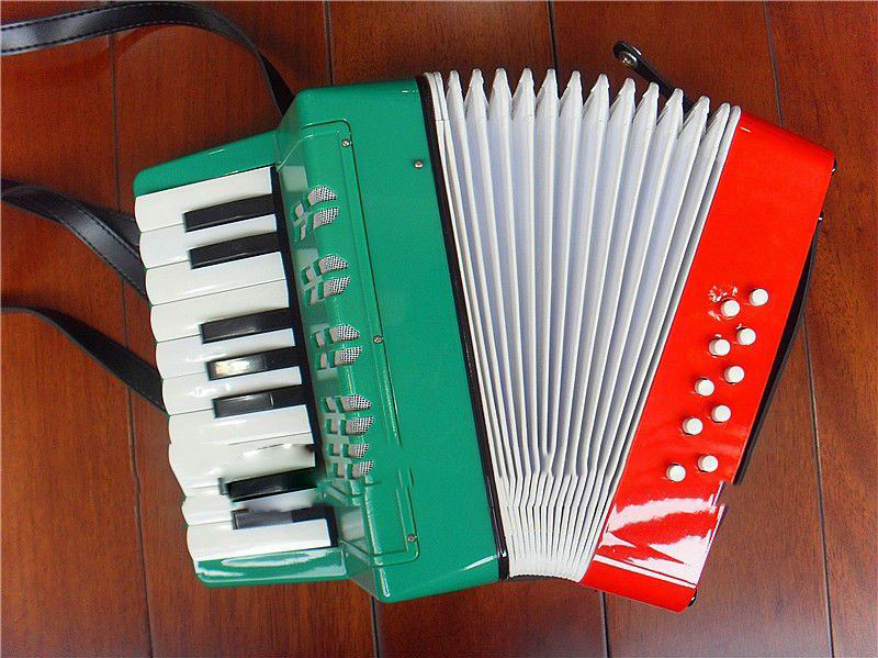 Piano Accordion, 17 Key 8 Bass, Children's Toy Plastic Accordion,  Birthday Gifts