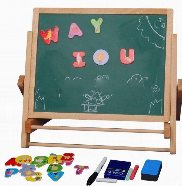 Magnetic Double-sided Board and The Easels, Double-sided Board, Wooden Tablet A034