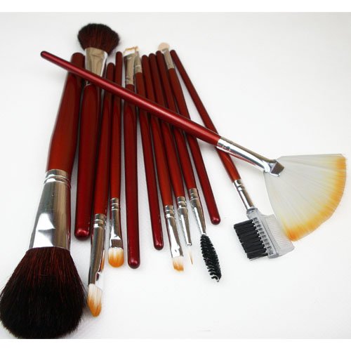 Animal Hair Brushes / Install Brush Set 12 / Super-soft PU Cosmetic Bag / Cosmetic Brush