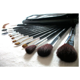 Animal Hair Brushes / Install Brush Set 15 / Super-soft PU Cosmetic Bag / Cosmetic Bag / Cosmetic Brush