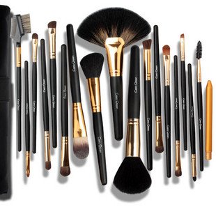 Professional Gold Makeup Brush Brand / Natural Animal Hair / 18 Set
