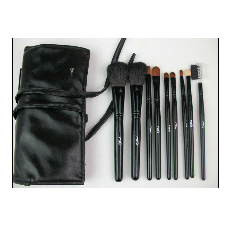 Animal Hair Brushes / Install Brush Set 10 / Super-soft PU Cosmetic Bag / Cosmetic Brush