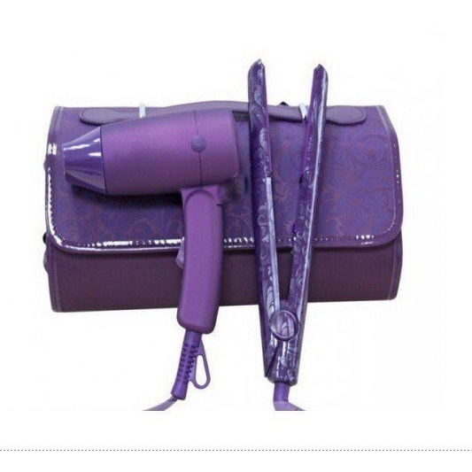 Brand New Purple Ceramic Hair Straightener / Flat Irons with All Plugs Gifts Sets