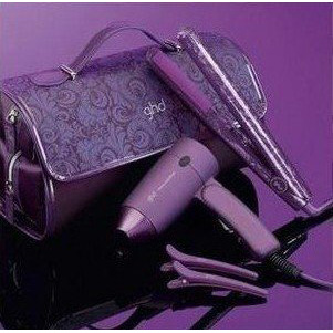 Free Shipping 1pcs Purple Ceramic Hair Straightener + Hairdryer All Plug