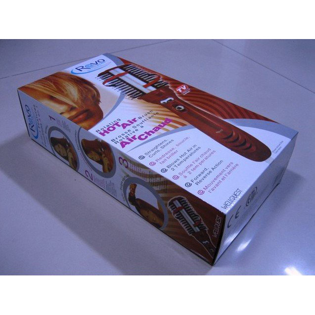 New Revo Styler Rotating Hot Air Brush With 3 Brush Heads Hair Curlers