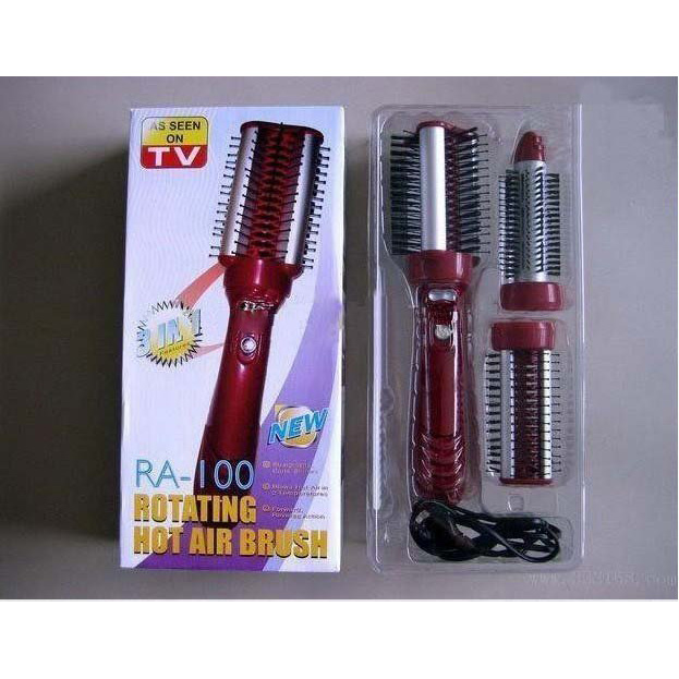 New Revo Styler Rotating Hot Air Brush With 3 Brush Heads Hair Curlers