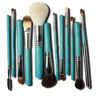 Free Shipping New 12 pcs Cosmetic Brush Set Makeup Brush with Copper Ferrule