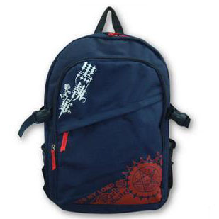 Dark Blue With Zippers Nylon Laptop Backpacks