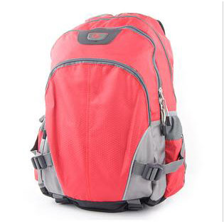 Red Nylon With Zippers Laptop Backpacks