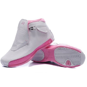 White & Red Flat Bottom Leather Women's Basketball Shoes