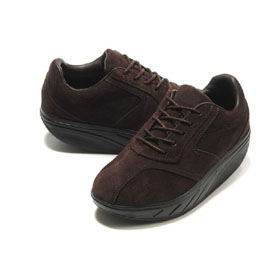 Coffee Lace-up Leather & Nylon Women's Fitness Shoes