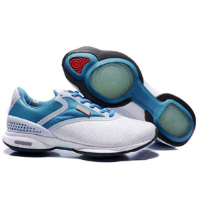 White & Blue With Many Small Holes Flat Bottom Women's Skate Shoes
