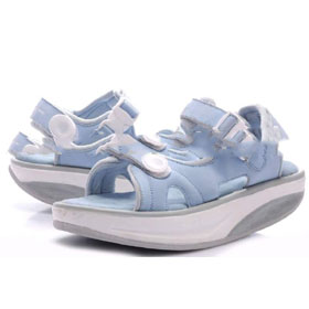 Blue With Buttons Flat Bottom Women's Walking Shoes