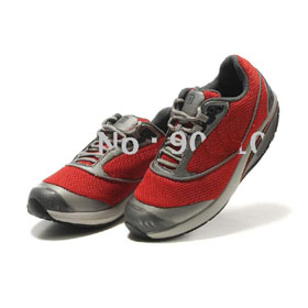 Red & Gray With Mesh Lace-up Women's Walking Shoes