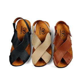 Men's Handmade Leisure Genuine Leather Sandals,Black,Brow