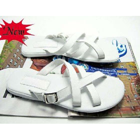 White Fashion Genuine Leather Men's Sandals