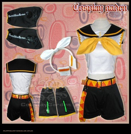 Hot Selling Low Price Cheap Cosplay Costume C0803 Vocaloid Kagamine Rin Costumes