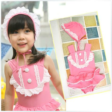 Children's Swimsuit Pink Cute Girls Fission Swimsuit