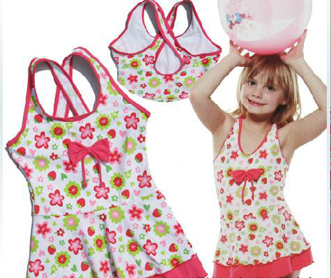 Lovely Bowknot Condole Belt Conjoined Children's Clothing Suit Swimsuit