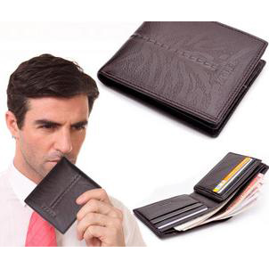 Tough Men's Genuine Leather Wallet with 2 Bill Compartments