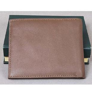 Genuine Leather No Zipper Bifold Wallet, Men's Black Cards Wallet