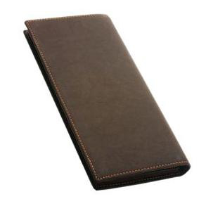 Men's Black Genuine Leather Tri-fold Wallets