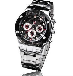 Men's Black Automatic Movement Stainless Steel Wristwatches