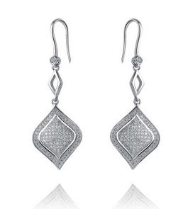 Fancy Kite & Square Diamond 18K Gold Stud Earrings