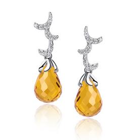 18K Gold 4.6cttw Fancy Yellow Oval Diamond Earrings