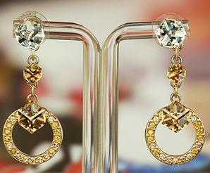 4.88 CT Diamond Dangle Earrings in 18k Two Tone Gold