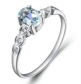 Estate 14K 1CT Sapphire & Diamond Cocktail Ring