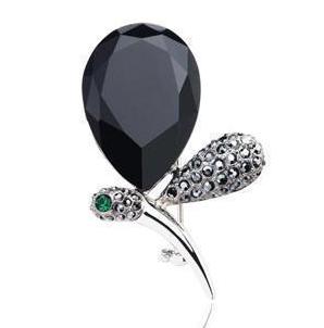 Women New Arrival Fashion Rhinestone Feather Brooch