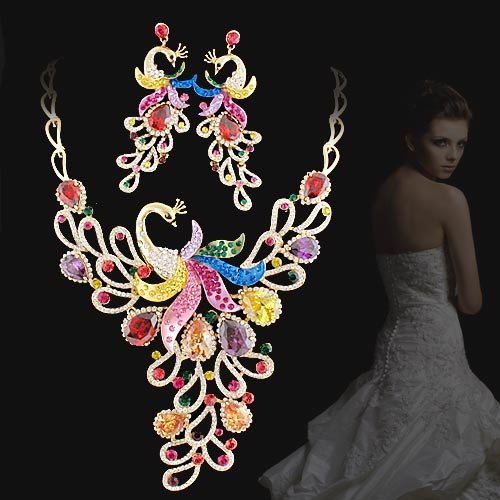 2011 New Band, Phoenix Fashion Crystal Necklace Earring Set, Perty Jewelry Set