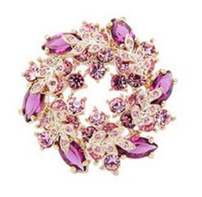 New Arrival Crystal Flower Silver Brooches Free Shipping