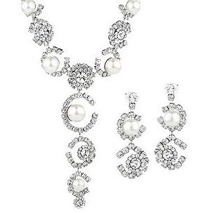 Gorgeous Crystal Bride Jewelry Set, Necklace and Earrings