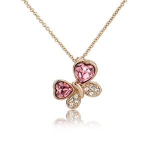 Free Shipping High Quality Fashion Crystal Butterfly Charm Pendant Necklace